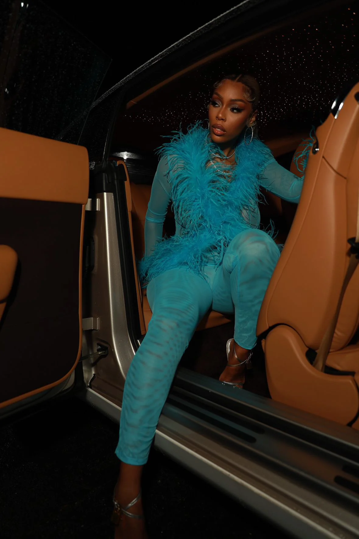 Ostrich Feather Set - Teal - Image 3