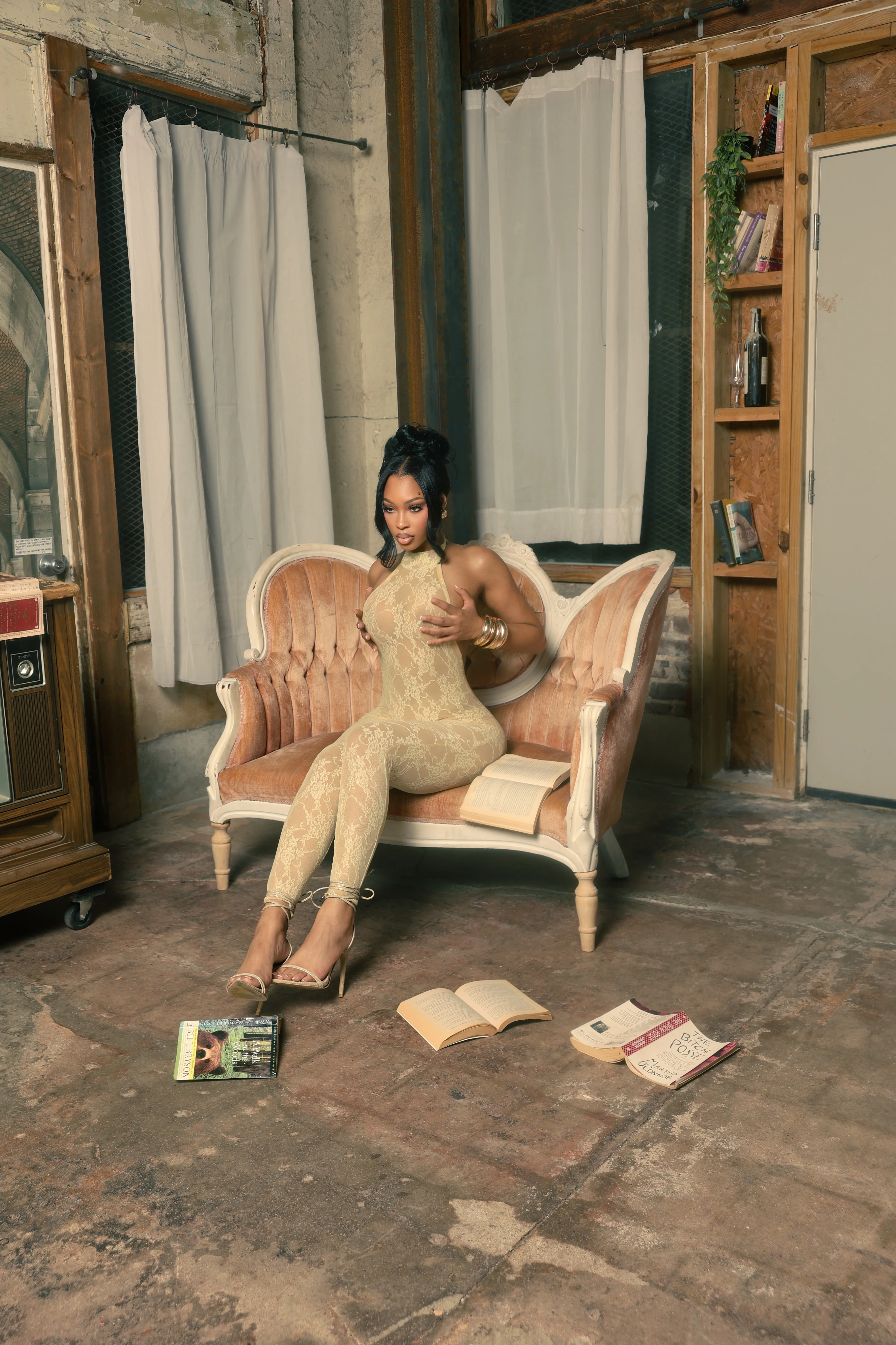 Privé Lace Jumpsuit - Champagne - Image 2